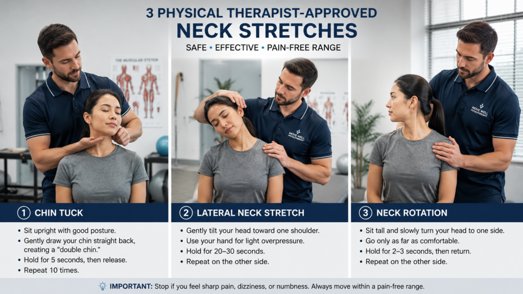 3 Physical Therapist Approved Stretches for Severe Neck Pain